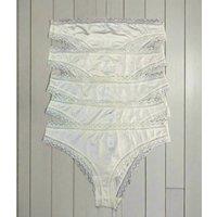 Pink 5 Pack Lace Trim Brazilian Briefs Size 8