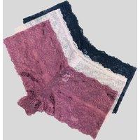 3 Pack Mixed Brazilian Lace Short Briefs Size 8