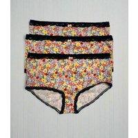 Floral 3 Pack Lace Trim Midi Briefs Size 10
