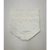 Ivory 3 Pack Lace Trim Midi Briefs Size 10