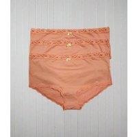 Peach 3 Pack Lace Trim Midi Briefs Size 12