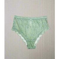 Green Lace Midi Briefs Size 14