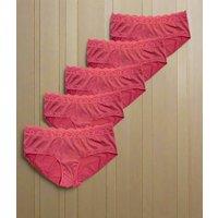 Pink 5 Pack Lace Trim Midi Briefs Size 6