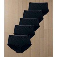 Black 5 Pack Lace Trim Full Briefs Size 10