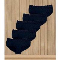 Navy 5 Pack Lace Trim Midi Briefs Size 18