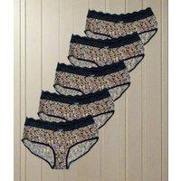 Floral 5 Pack Lace Trim Midi Briefs Size 6