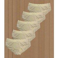 Ivory 5 Pack Lace Trim Midi Briefs Size 20