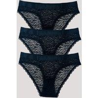 Black Brave Soul 3 Pack Lace Briefs Size 12