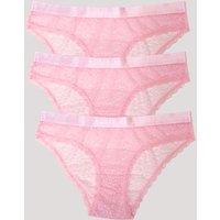 Pink Brave Soul 3 Pack Lace Briefs Size 8