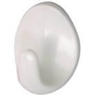 Small Oval Self-Adhesive Hook White - 4 Pack