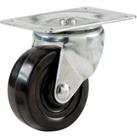 Single Wheel Castors with Plate Fitting - 4 Pack