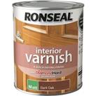 Ronseal Interior Varnish Matt Dark Oak - 750ml