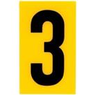 Breeze Yellow Self Adhesive House Number - 60mm - 3