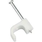Masterplug Flat Cable Clips 0.75mm White 20 Pack