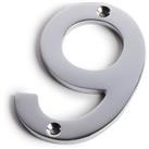 Chrome Screw Fixing House Number - 100mm - 9