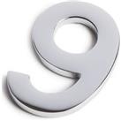 Chrome Self Adhesive House Number - 60mm - 9