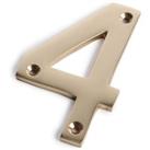 Polished Brass Numeral - Screw Fixing - 100mm - 4