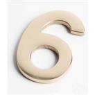 Polished Brass Numeral - Self Adhesive - 60mm - 6