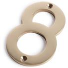 Polished Brass Numeral - Screw Fixing - 100mm - 8