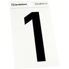 Breeze Silver Self Adhesive House Number - 85mm - 1