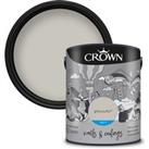 Crown Walls & Ceilings Matt Emulsion Paint Grey Putty - 5L