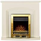Adam Truro Fireplace Surround & Blenheim Electric Fire with Flat to Wall Fitting - Cream & B