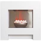Adam Cubist Electric Fire Suite with Flat to Wall Fitting - White
