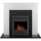 Adam Chessington Fireplace Surround & Eclipse Electric Fire with Flat to Wall Fitting - White &a