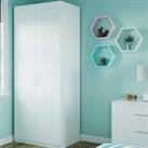 Fitted Bedroom Slab Double Wardrobe - White