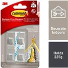 Command Self-Adhesive Small Metallic Hooks Stainless Steel Colour - 4 Hooks - 5 Strips