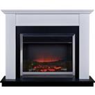 Suncrest Antigua Electric Fire Suite with Smart Remote & Flat to Wall Fitting - White, Graphite 