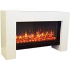 Suncrest Detroit Optiflame Electric Fire Suite with Flat to Wall Fitting - White