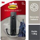 Command Large Self Adhesive Double Hook - Matte Black