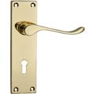 Homebuild Victorian Scroll Long Backplate Lock Lever Set - Polished Brass