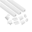 D-Line Quadrant Trunking Multipack 3 x 22mm x 22mm x 1-metre Lengths & Accessories - White
