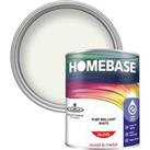 Homebase Interior Non Drip Gloss Paint Brilliant White - 750ml