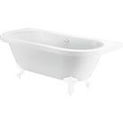 Bathstore Belmont Back to Wall Roll Top Bath with White Feet