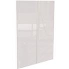 Modern Slab Kitchen Cabinet Door (Pair) (W)275mm - Gloss White