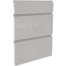 Handleless Kitchen 3 Drawer fronts (W)497mm - Gloss Grey