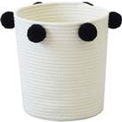 Round Cotton Rope Mono Pom Pom Basket