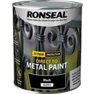 Ronseal Direct to Metal Gloss Paint Black - 750ml