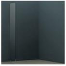Bathstore Wet Room Screen with Wall Bar 2000 x 700mm - Black