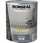 Ronseal One Coat Tile Paint Cobalt Grey Gloss - 750ml