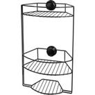 3-Tier Self Adhesive Shower Storage Basket - Black