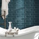 House Beautiful Aurelia Reactive Glaze Kingfisher Ceramic Wall Tile 300x75mm (Sample Only)