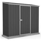 Absco 7.5 x 3ft Space Saver Metal Pent Shed - Grey
