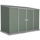 Absco 10 x 5ft Space Saver Metal Pent Shed - Green