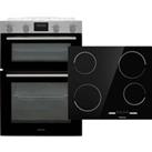Hisense BI6095CXUK Built In Electric Double Oven and Ceramic Hob Pack - Stainless Steel / Black
