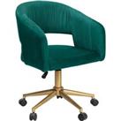 Georgette Pleated Office Chair - Emerald