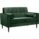 Draper Velvet 2 Seater Sofa in a Box - Green